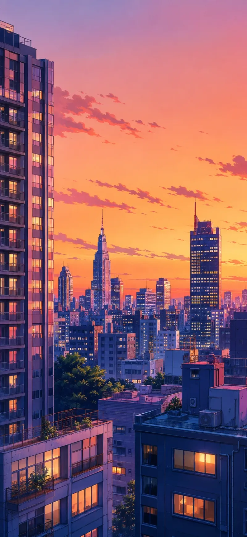 Anime City Skyline wallpaper preview