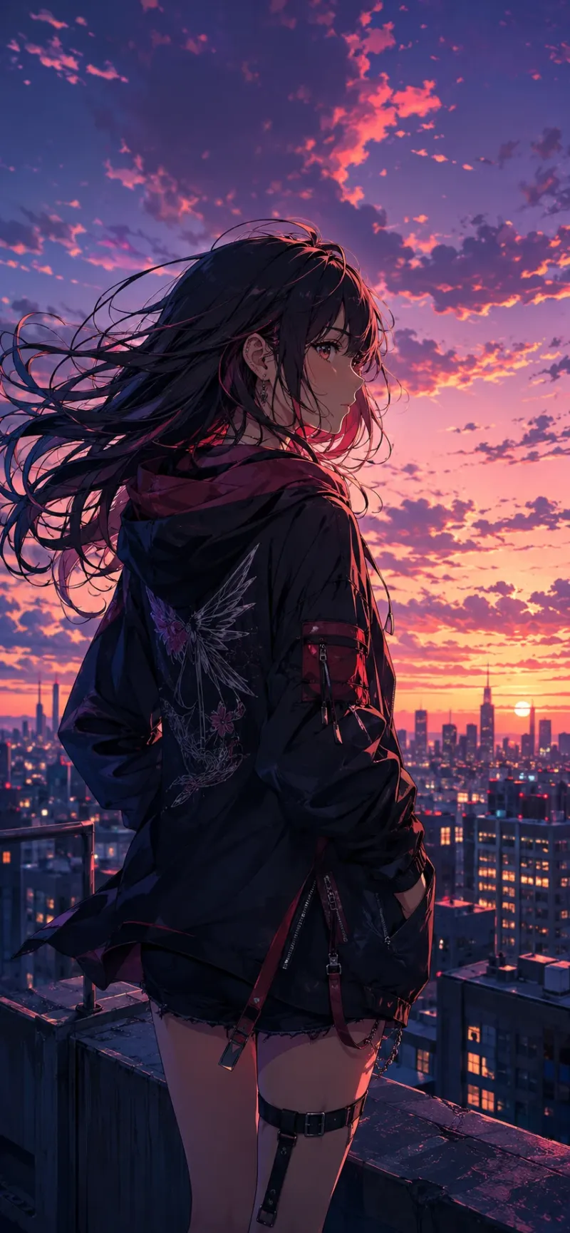 Anime Girl Cityscape wallpaper preview