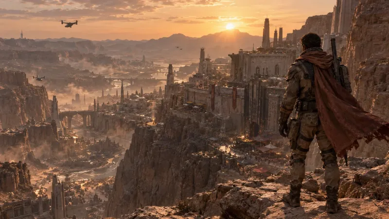 Beyond the Sandstone Horizon: Realistic Gaming Wallpaper wallpaper preview