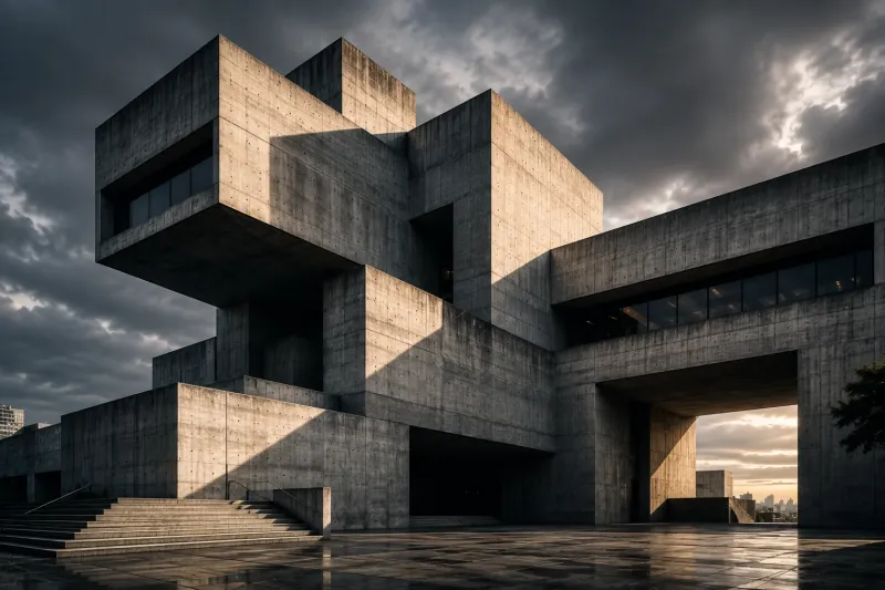 Brutalist Concrete Architecture wallpaper preview