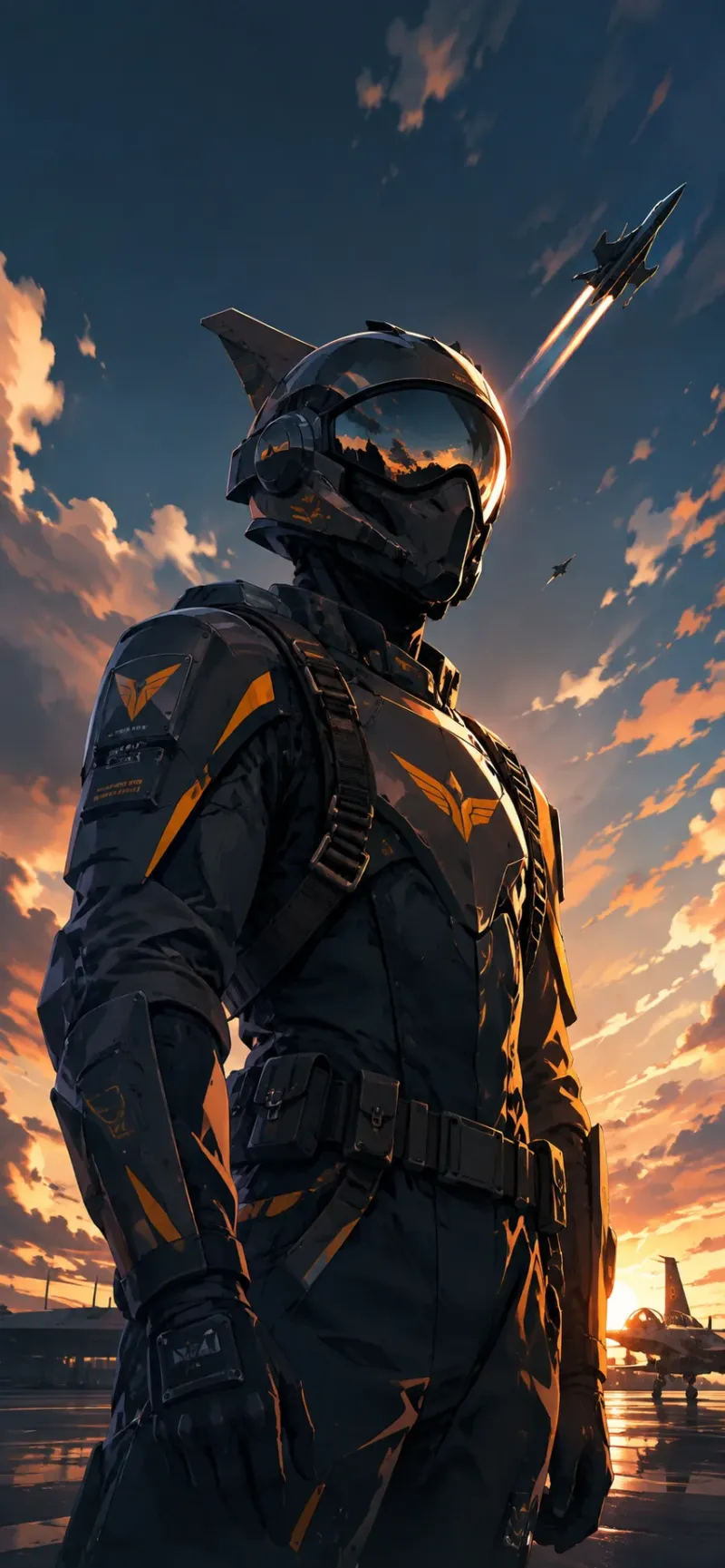 Cinematic Jet Pilot – Futuristic Fighter Suit wallpaper preview