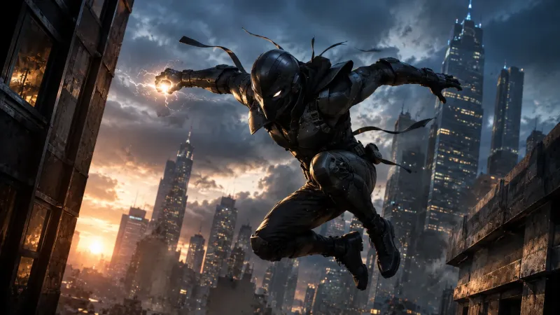 Cinematic Superhero Leap Wallpaper wallpaper preview