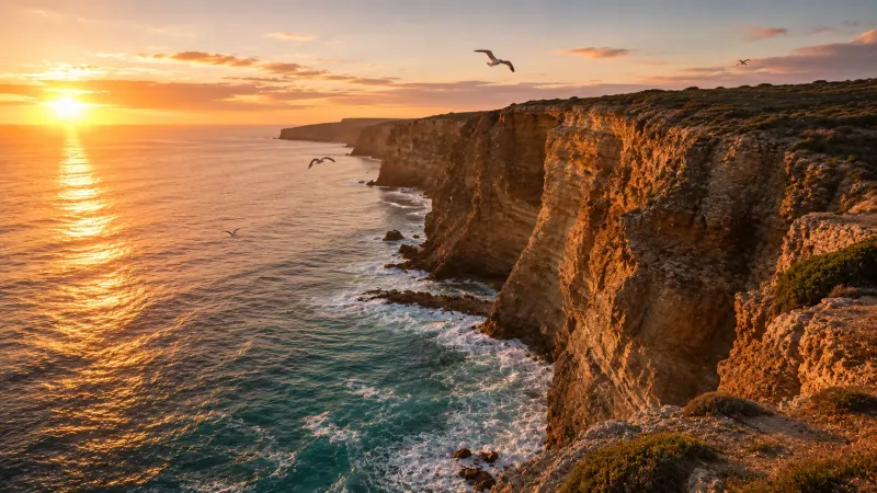 Coastal Cliffs Sunrise Wallpaper wallpaper preview