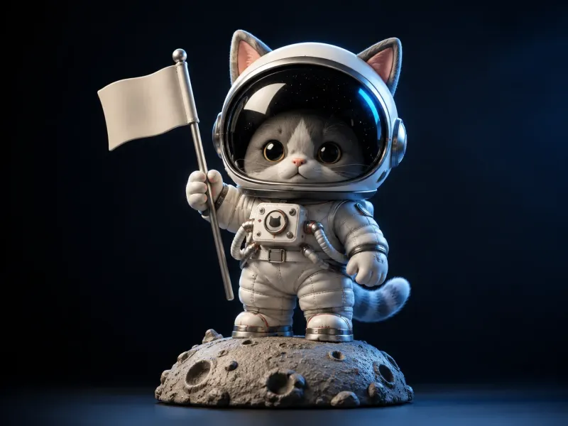 Cosmic Whiskers Astronaut Cat Collectible Wallpaper wallpaper preview