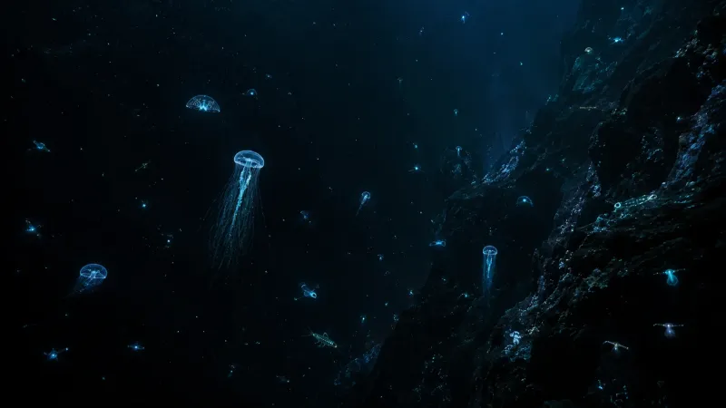 Deep Ocean Bioluminescent Wallpaper wallpaper preview