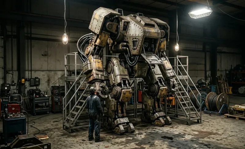 Dormant Giant Realistic Mech Sci-Fi Wallpaper wallpaper preview