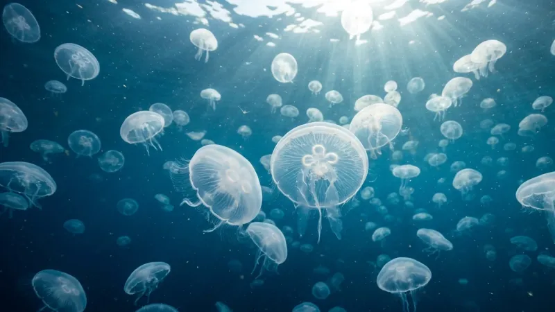 Ethereal Drift Jellyfish Underwater Wallpaper wallpaper preview