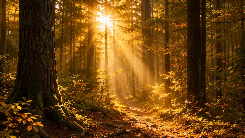 Golden Hour Forest wallpaper preview