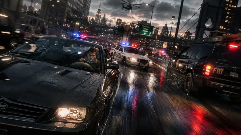 High-Speed Urban Police Chase wallpaper preview