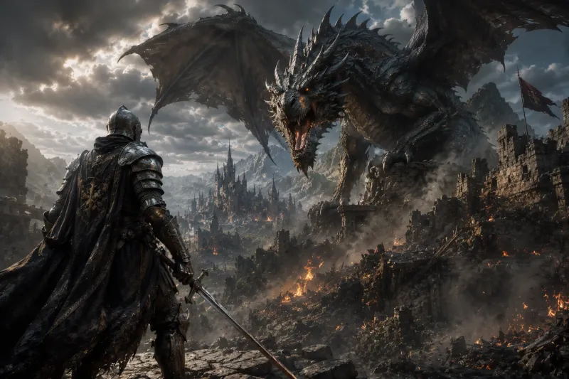 Knight vs Dragon – The Last Stand wallpaper preview