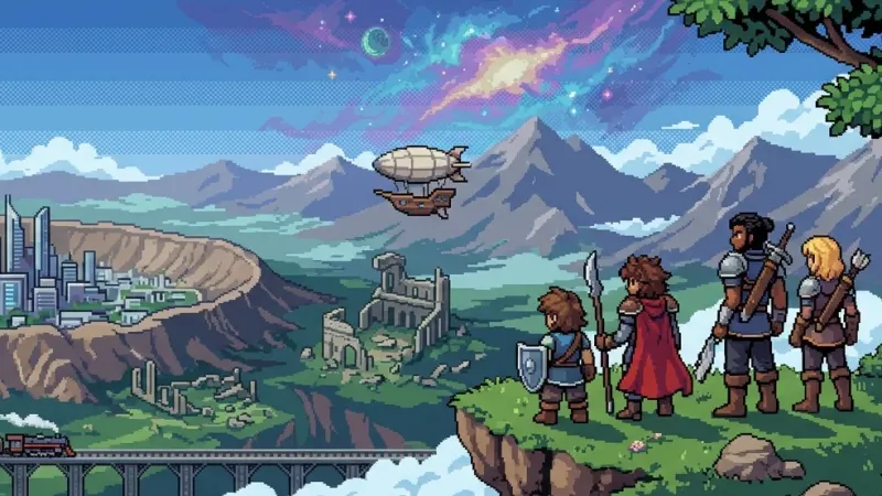 Legends of Aetheria: 16-Bit RPG Cinematic Wallpaper wallpaper preview