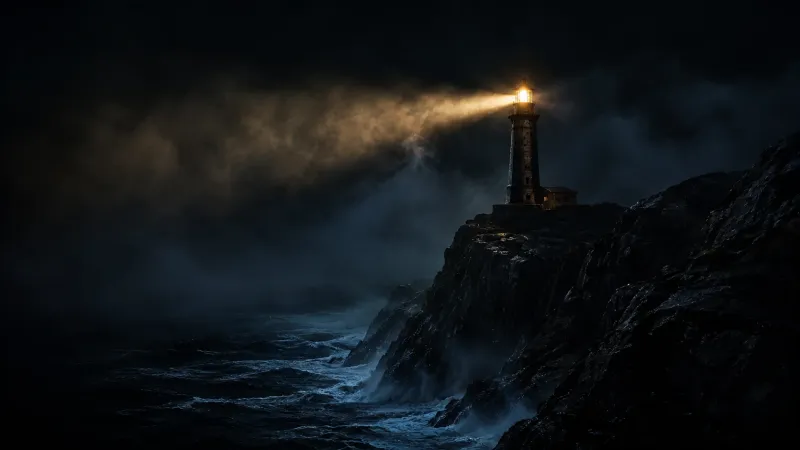Lonely Lighthouse Night Wallpaper wallpaper preview