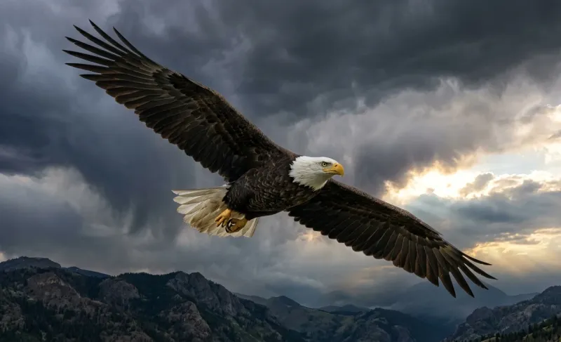 Majestic Bald Eagle in Flight Ultra Realistic Wildlife Wallpaper wallpaper preview