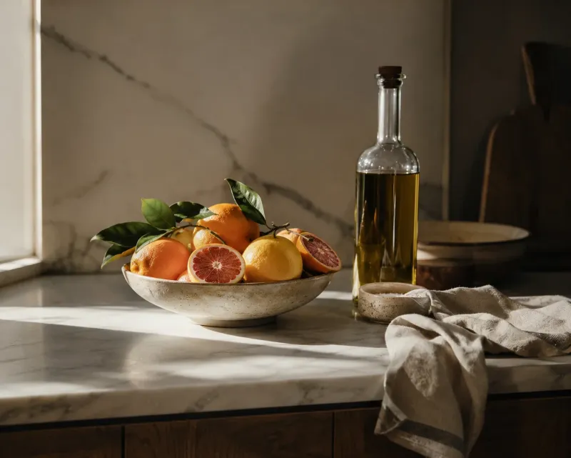 Marble Morning Editorial Kitchen Still Life Wallpaper wallpaper preview