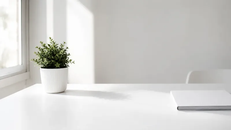 Minimal White Desk wallpaper preview