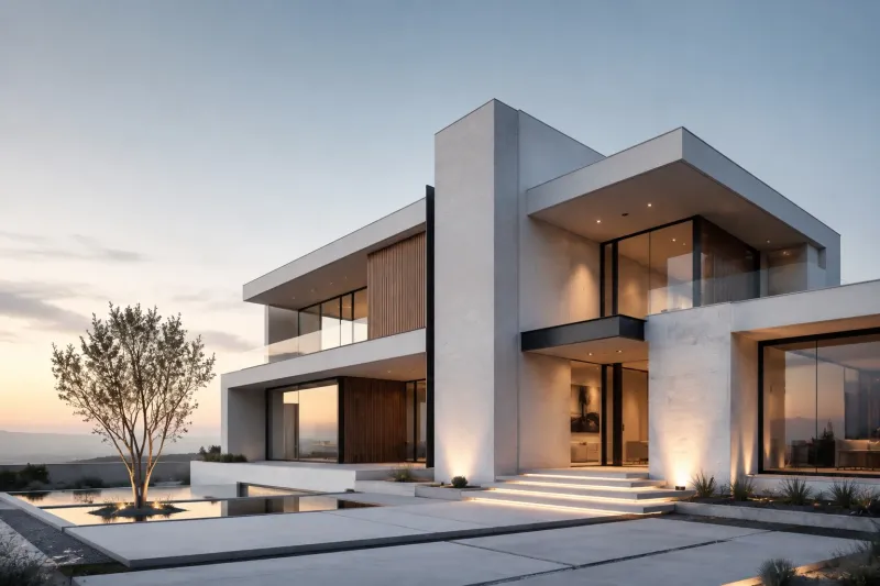 Modern Minimalist Architecture in Soft Light wallpaper preview