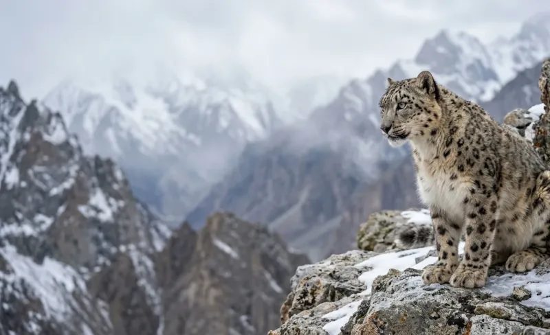 Mountain Ghost Snow Leopard Wildlife Wallpaper wallpaper preview
