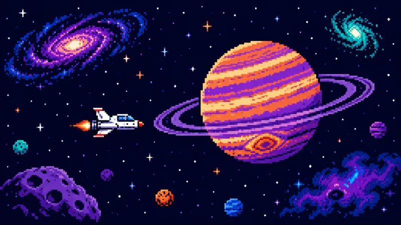 Pixel Space Adventure Wallpaper wallpaper preview