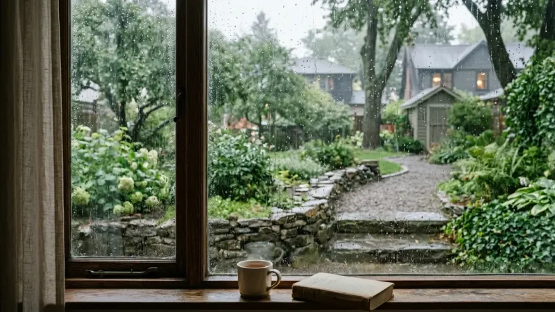 Quiet Rainy Day View from Window wallpaper preview
