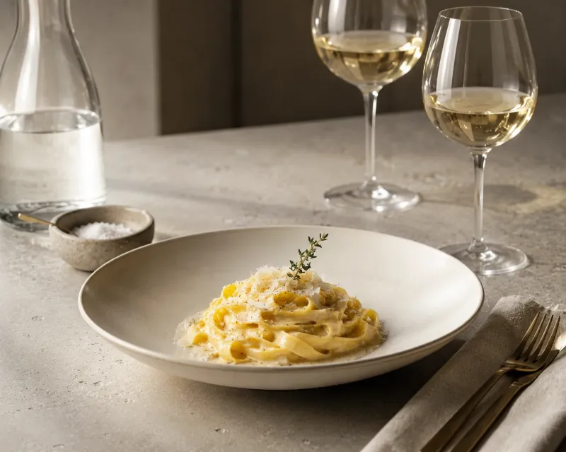 Refined Table Editorial Luxury Pasta Wallpaper wallpaper preview