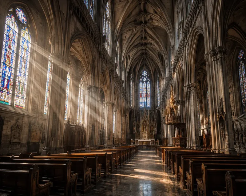 Sacred Light Gothic Cathedral Architecture Wallpaper wallpaper preview