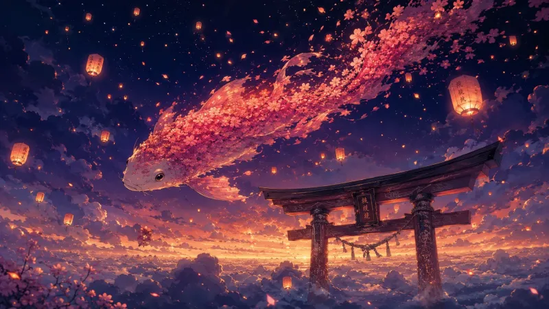 Sakura Koi Sky Anime Wallpaper wallpaper preview