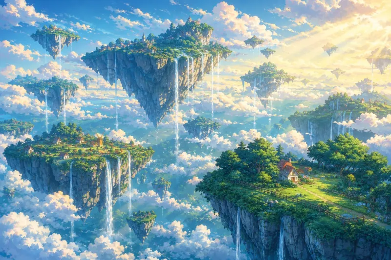 Sky Islands Anime Fantasy Wallpaper wallpaper preview