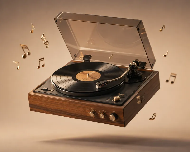 Spinning Memories 3D Vinyl Player Wallpaper wallpaper preview