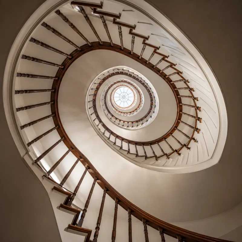 Spiral Ascent Architecture Staircase Wallpaper wallpaper preview