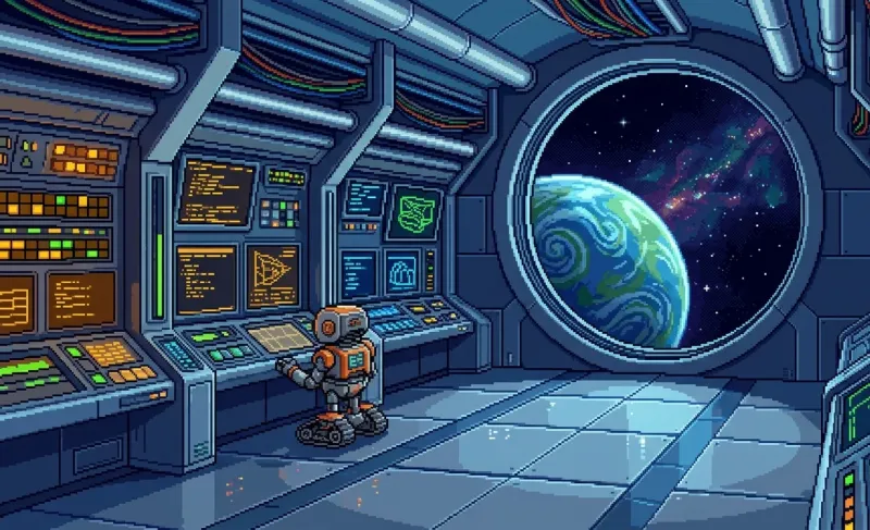 Station Watch, 32-Bit Pixel Art Wallpaper wallpaper preview