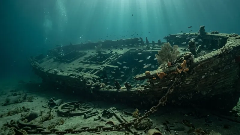 Sunken Secrets Shipwreck Underwater Wallpaper wallpaper preview