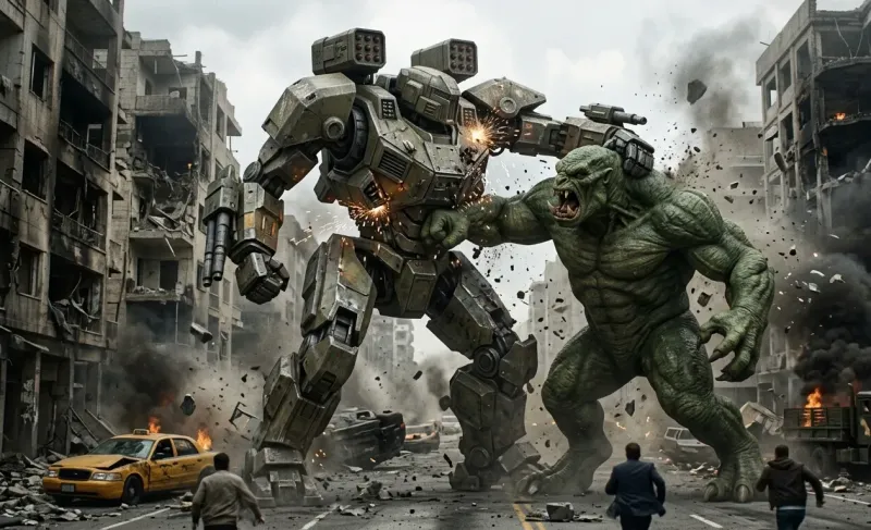 Titan Clash — Sci-Fi Mech Battle Wallpaper wallpaper preview