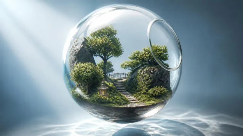 World in Glass 3D Terrarium Orb Wallpaper wallpaper preview