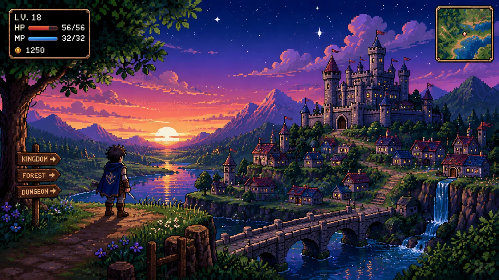16-Bit Kingdom at Sunset