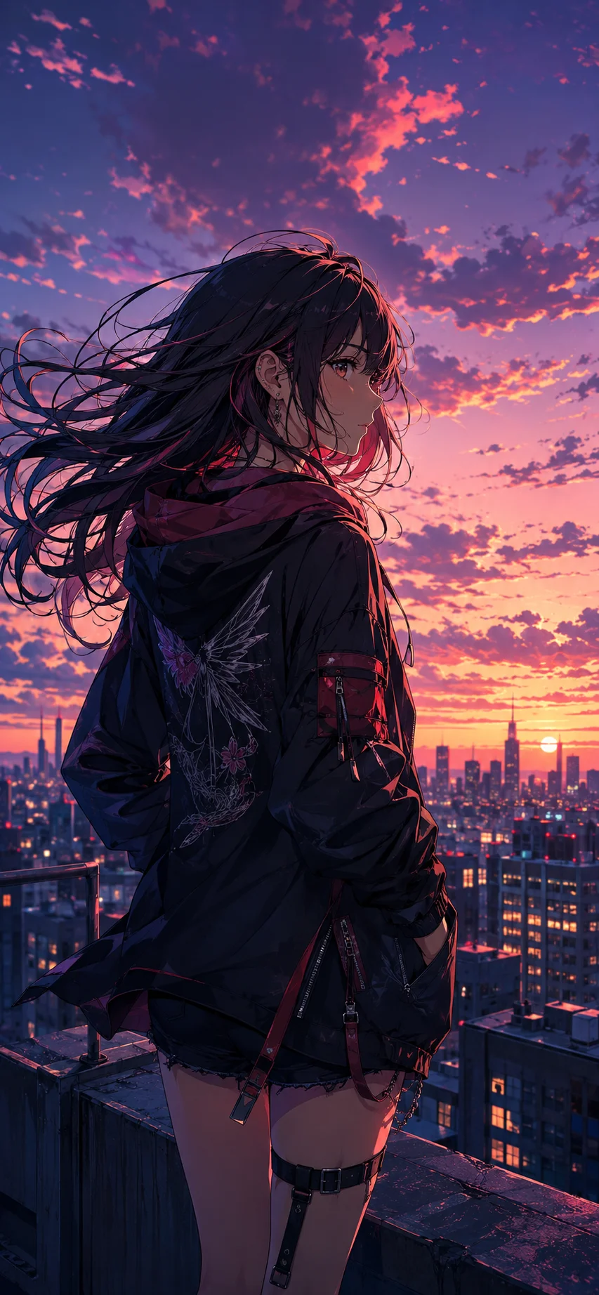 Anime Girl Cityscape wallpaper full preview