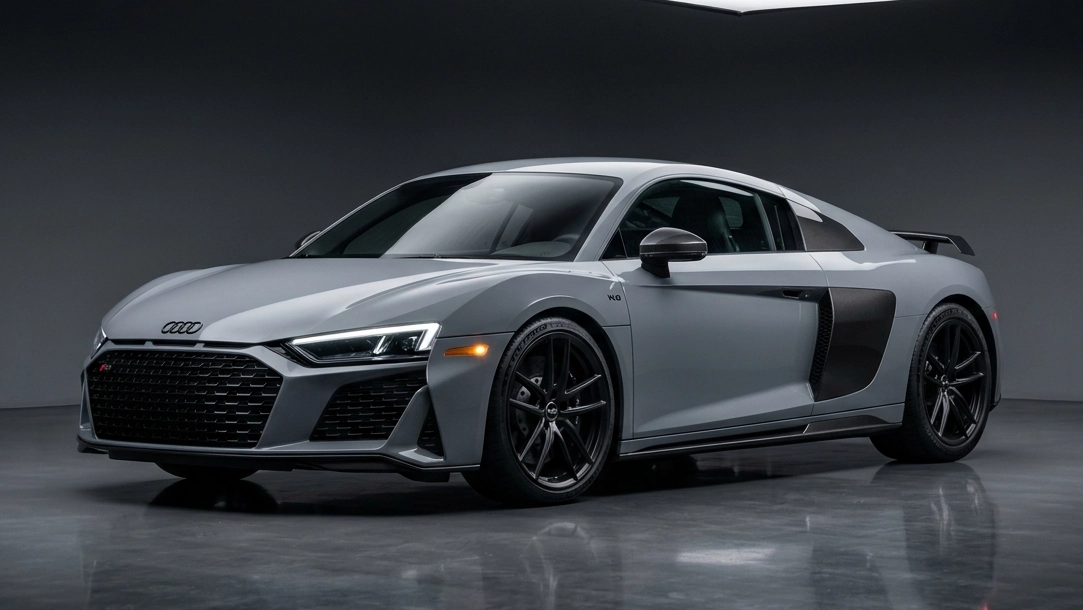 Audi R8 V10 Performance Nardo Grey Wallpaper 4K | Studio Quality wallpaper full preview