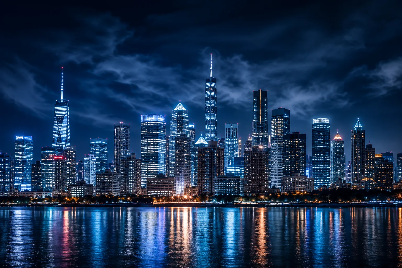 Cinematic City Skyline at Night wallpaper full preview