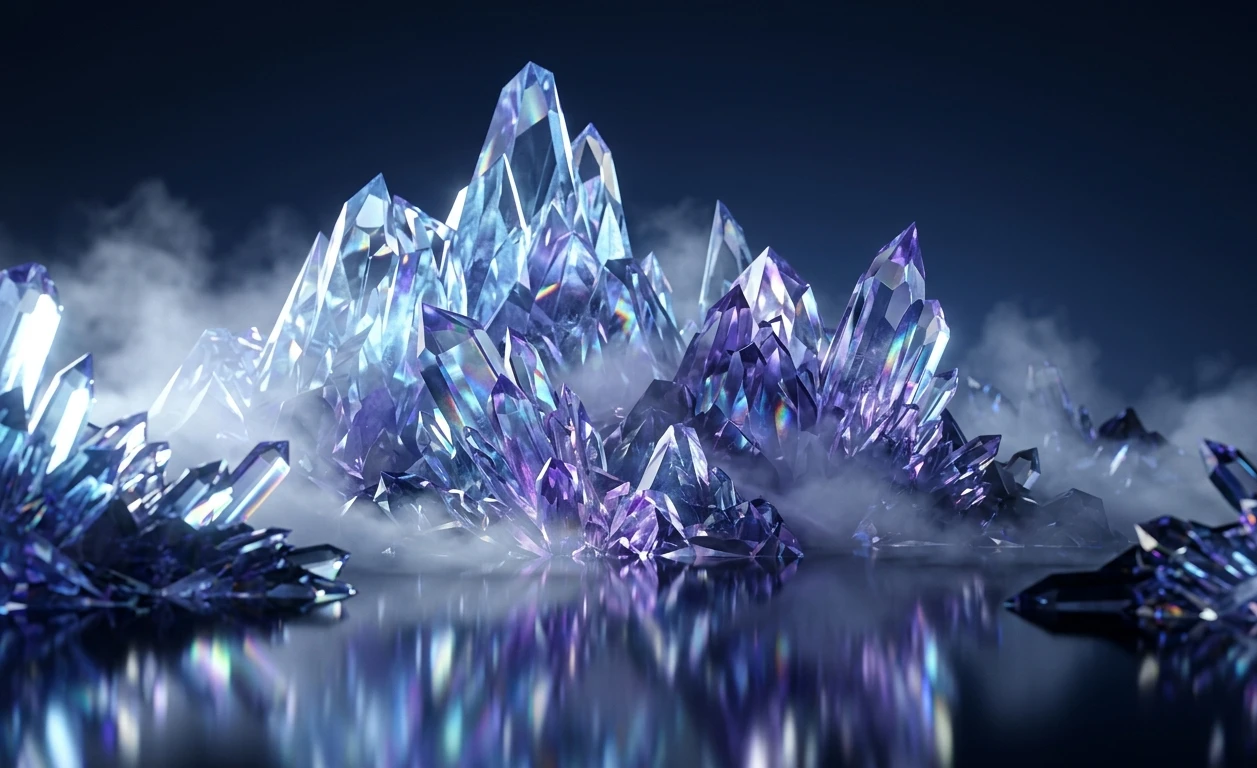 Crystal Peaks 3D Mountain Range Wallpaper wallpaper full preview