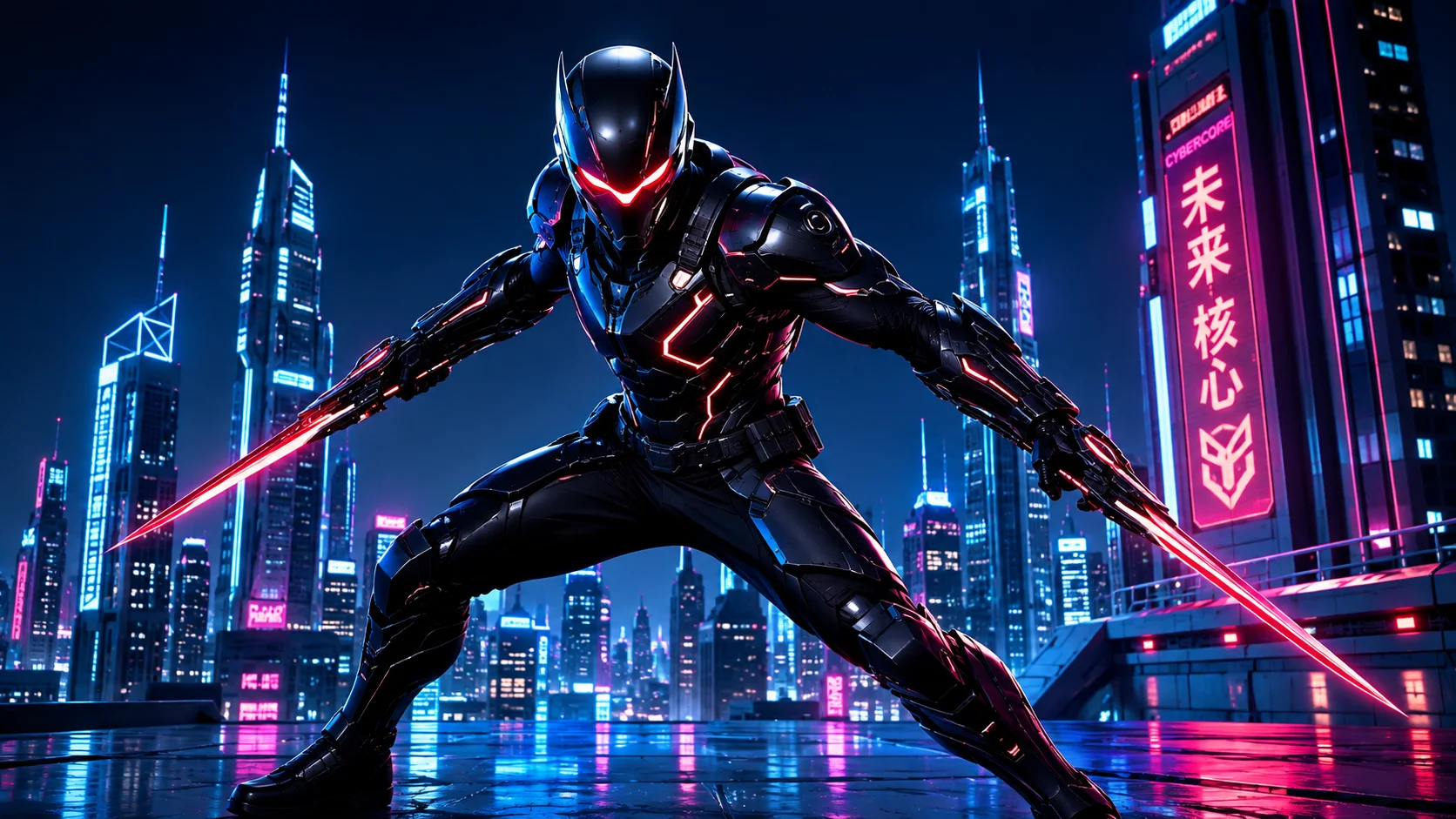Cyberpunk Vigilante Action Wallpaper wallpaper full preview