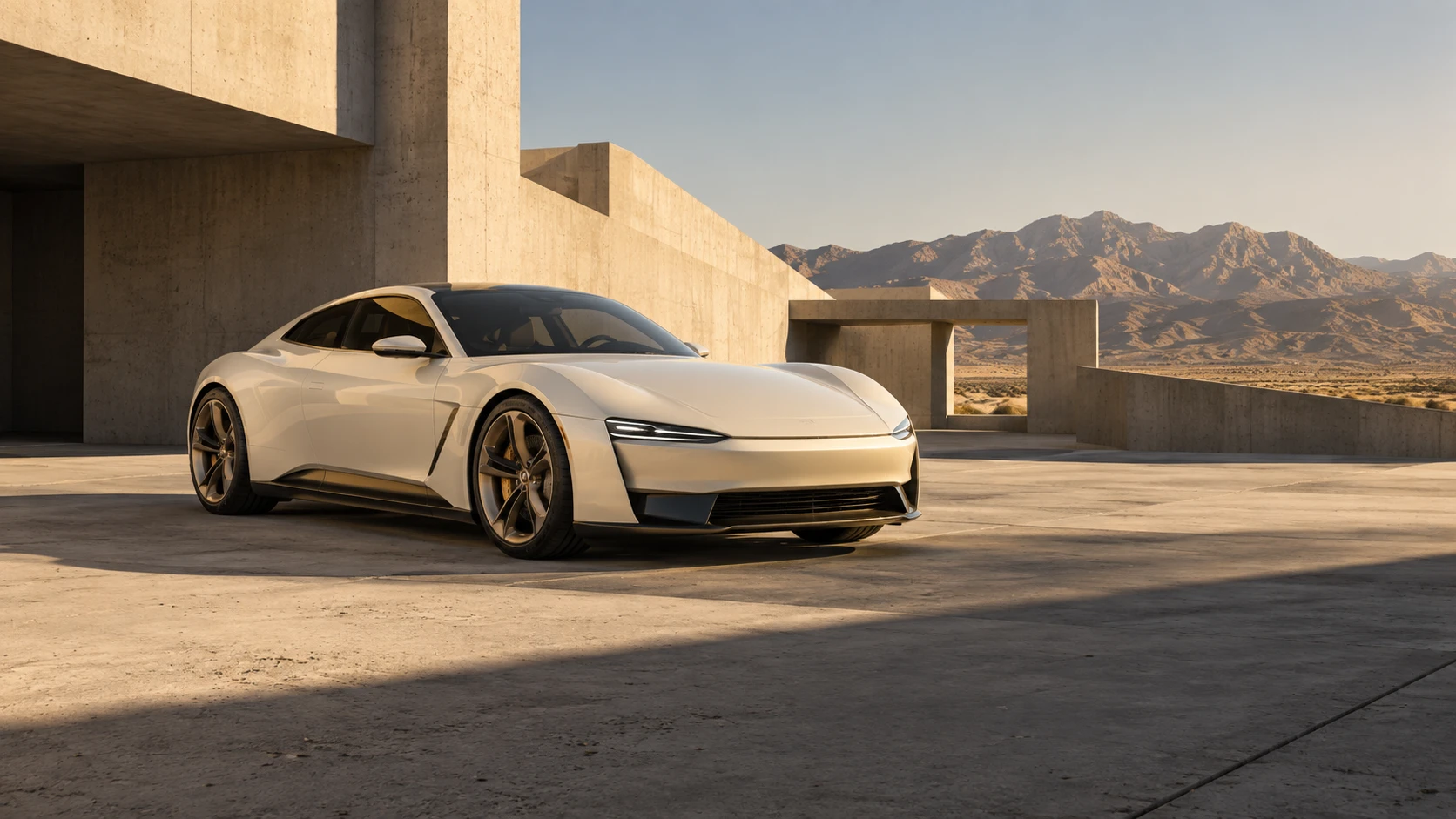 Desert Elegance: Futuristic Sports Coupe