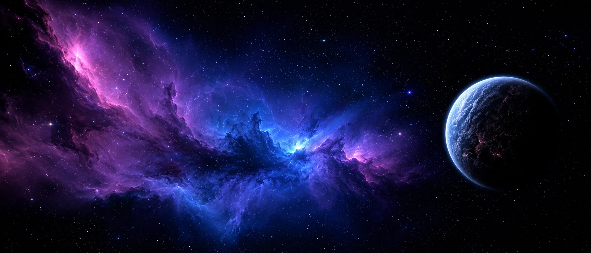 Dual Monitor Space wallpaper full preview