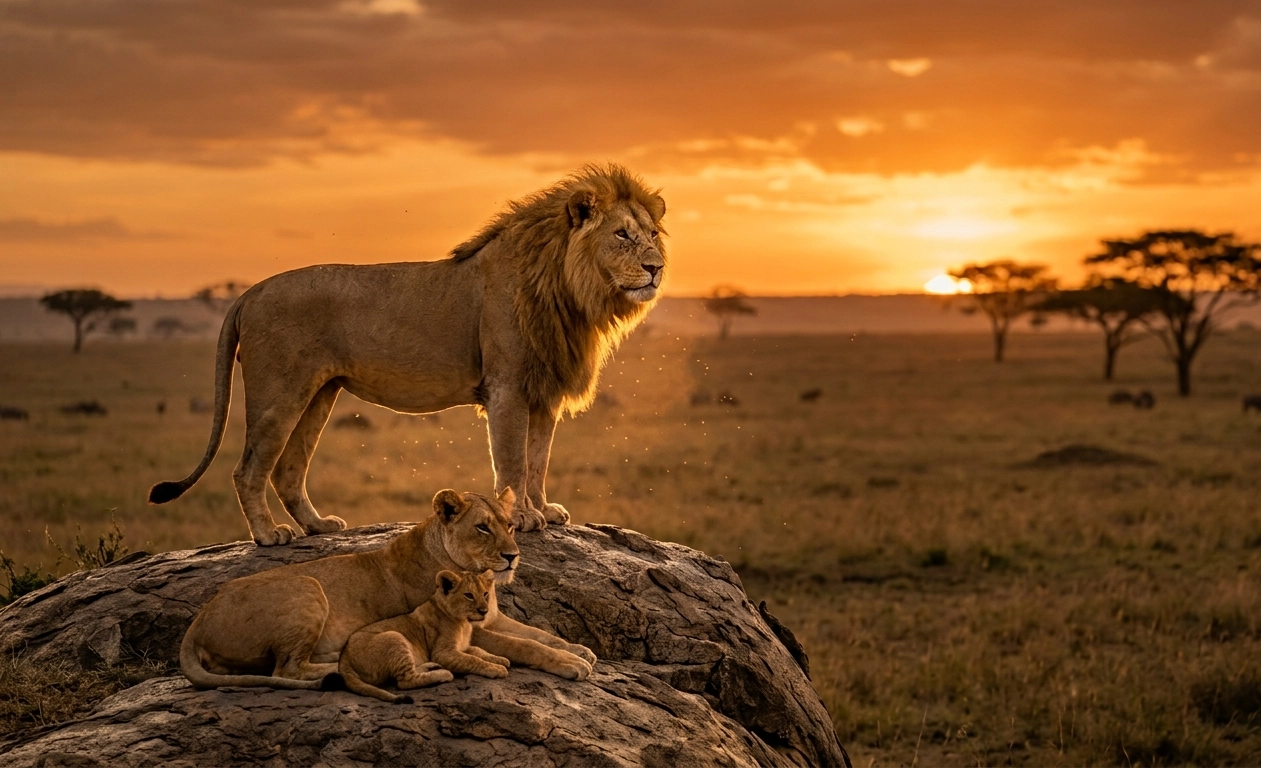 Family Pride Lion Wildlife Wallpaper wallpaper full preview