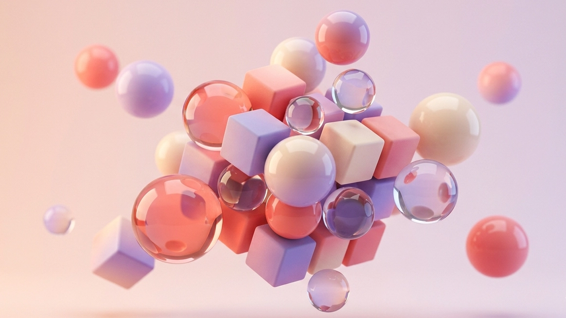 Floating Forms 3D Abstract Wallpaper wallpaper full preview