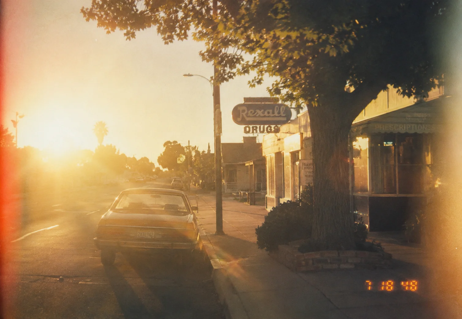 Golden Hour on a Quiet Vintage Street wallpaper full preview