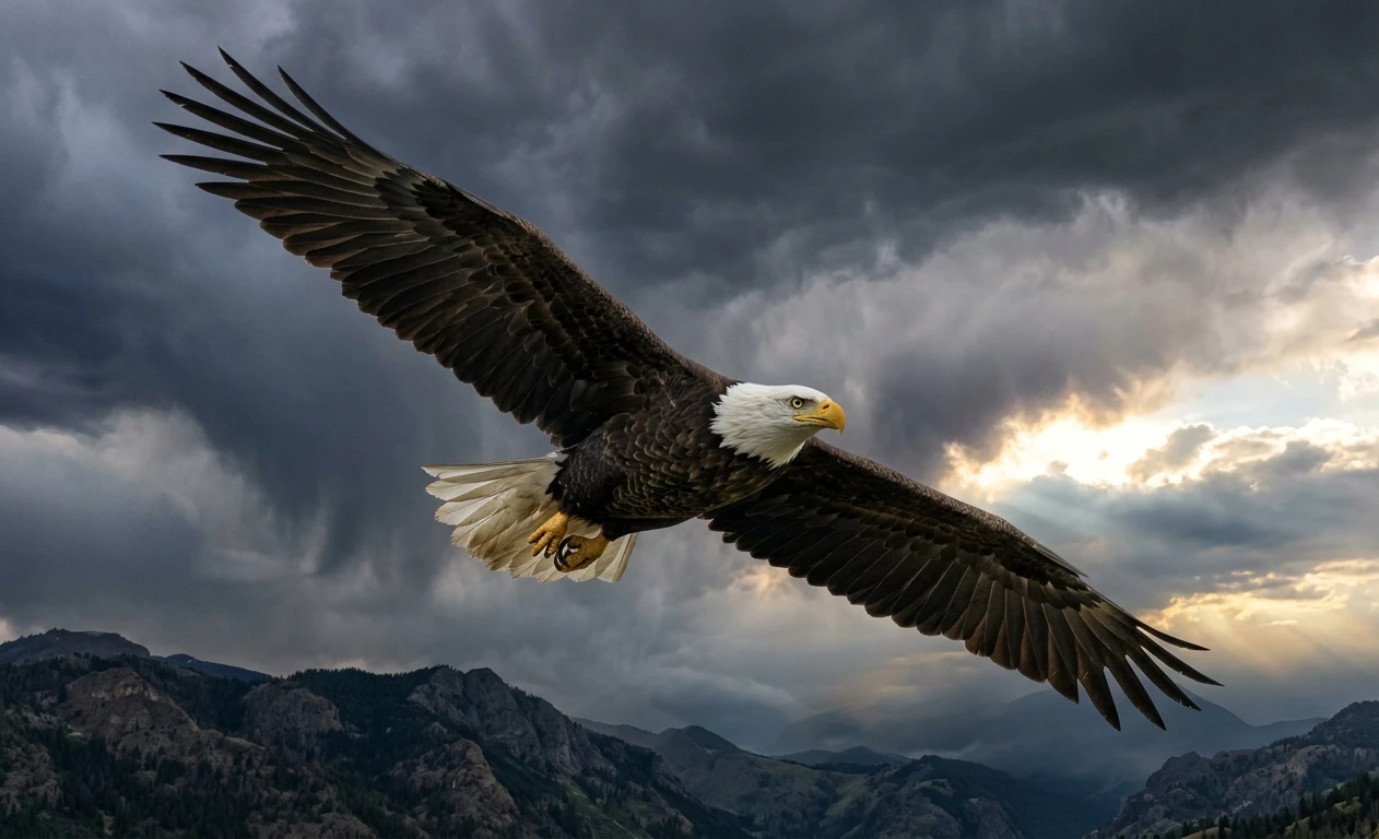 Majestic Bald Eagle in Flight Ultra Realistic Wildlife Wallpaper