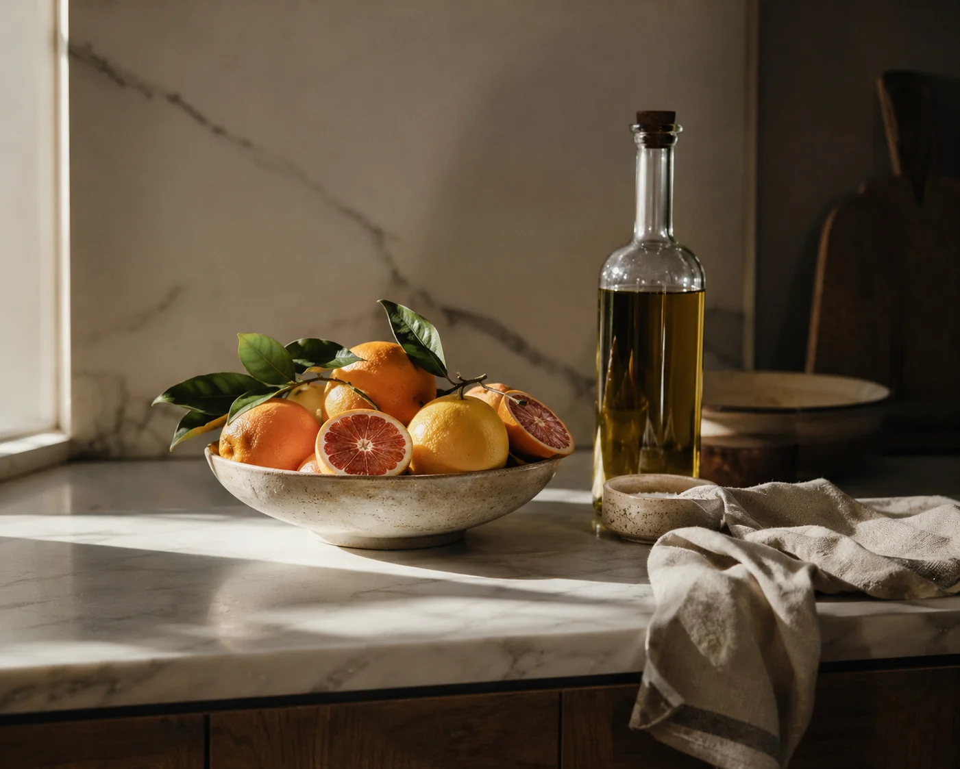Marble Morning Editorial Kitchen Still Life Wallpaper wallpaper full preview
