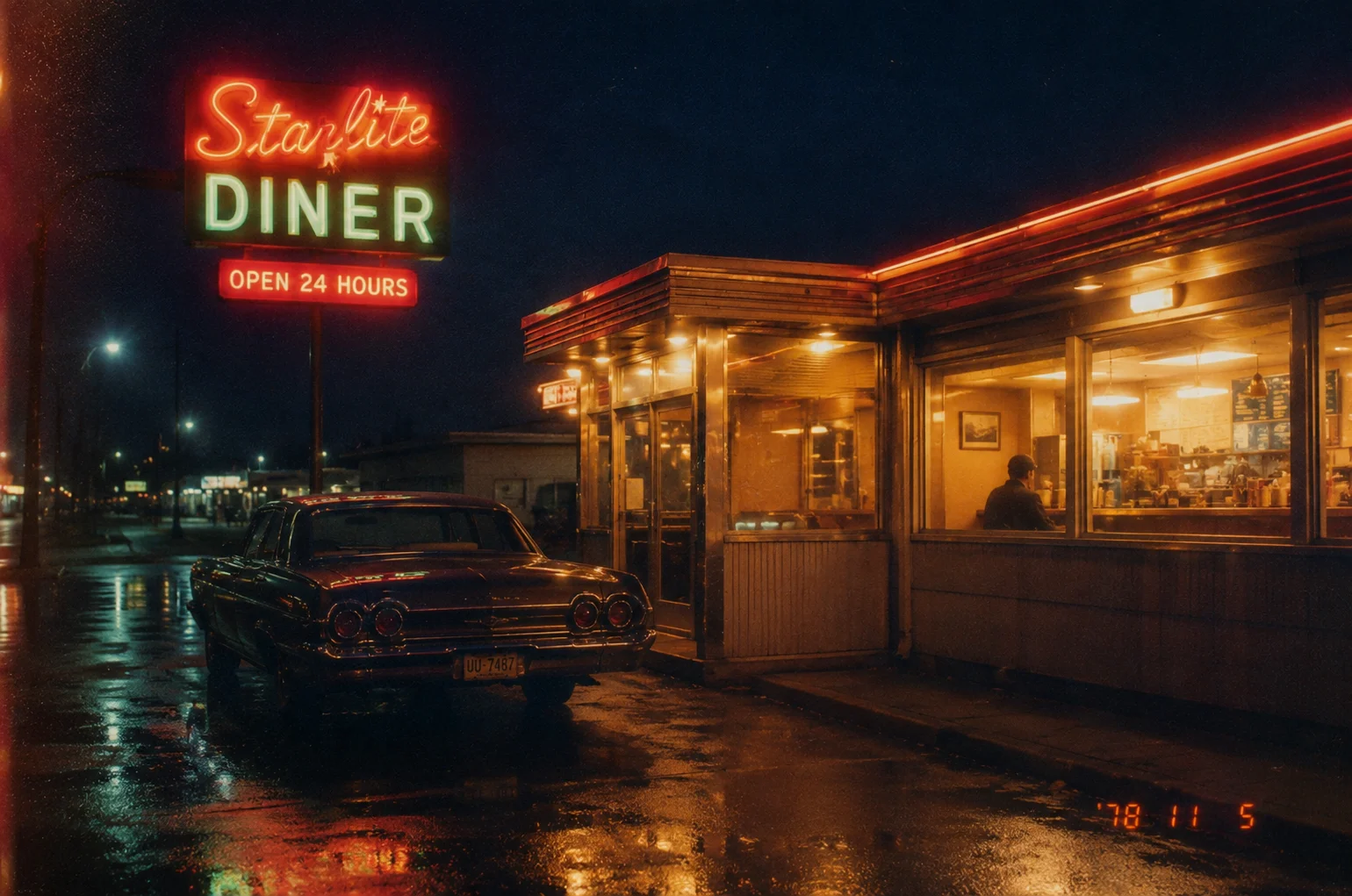 Midnight Diner Retro Film Night Wallpaper wallpaper full preview