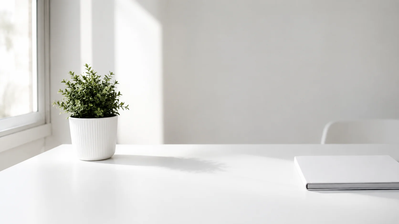 Minimal White Desk wallpaper full preview