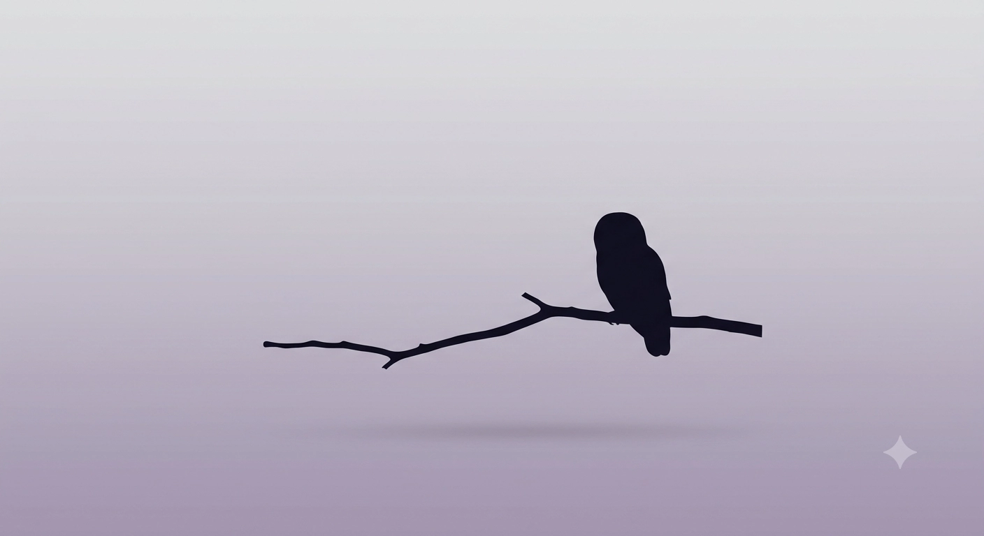 Minimalist Owl Silhouette Calm Modern Wildlife Wallpaper