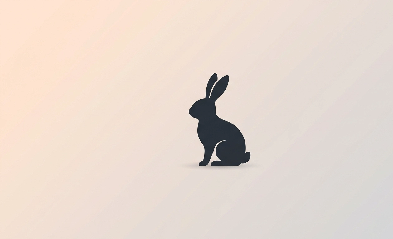 Minimalist Rabbit Silhouette – Calm Modern Wildlife Wallpaper